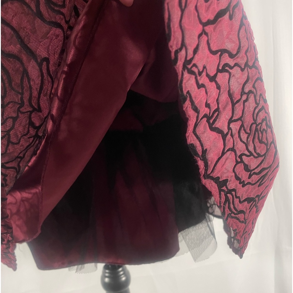 B Darlin fit and flare magenta black short dress floral print, Large,NWT - Picture 9 of 10